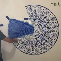 روشی بسیار ساده و کاربردی برای نقاشی طرح های خاص روی دیوار | nect.ir