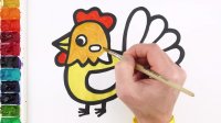 آموزش نقاشی و رنگ آمیزی خروس