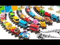 فیلم ماشین بازی کودکانه جدید : مسیر راه آهن : اتوبوس های کوچولو , روبوکار پولی , مک کویین