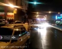 صف شلوغ پمپ بنزین در تهران پس از زلزله