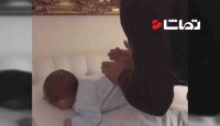ماساژ قوچان نژاد برای نوزاد تازه به دنیا آمده اش