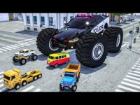 مسابقه صخره نوردی بین ماشین پلیس , ماشین آشغالی , بیل مکانیکی و مانستر تراک