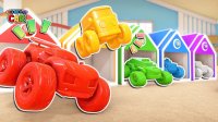 کارتون ماشین یادگیری رنگ ها با ماشین های ژله ای
