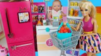 برنامه کودک دخترانه باربی و نی نی کوچولو در فروشگاه مواد غذایی