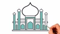 نقاشی مسجد برای کودکان   رنگ آمیزی