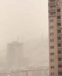 گرد و غبار غلیظ در مسیر تهران