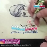 آموزش تتو برگ توسط هنرجویی از تهران